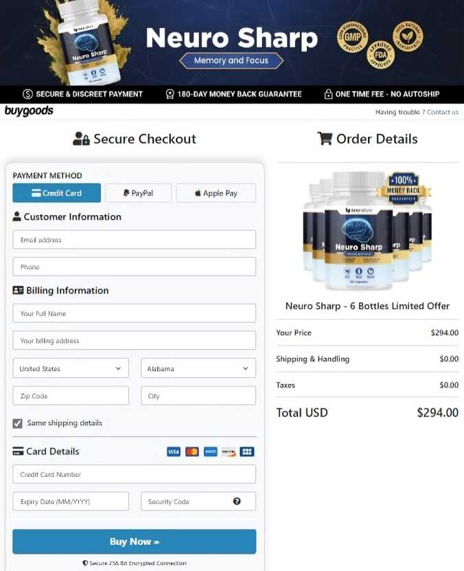 Neuro Sharp Order Page